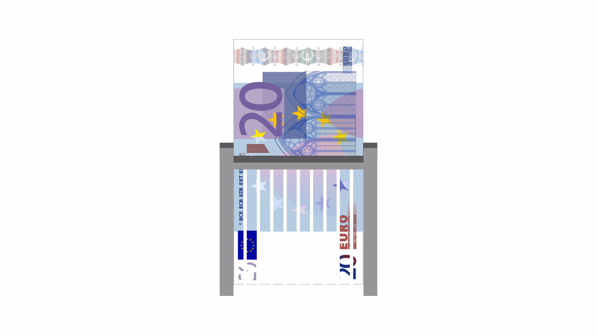 20€ bill being ripped, vector art